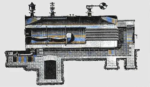 cross sectional view of cornish boiler