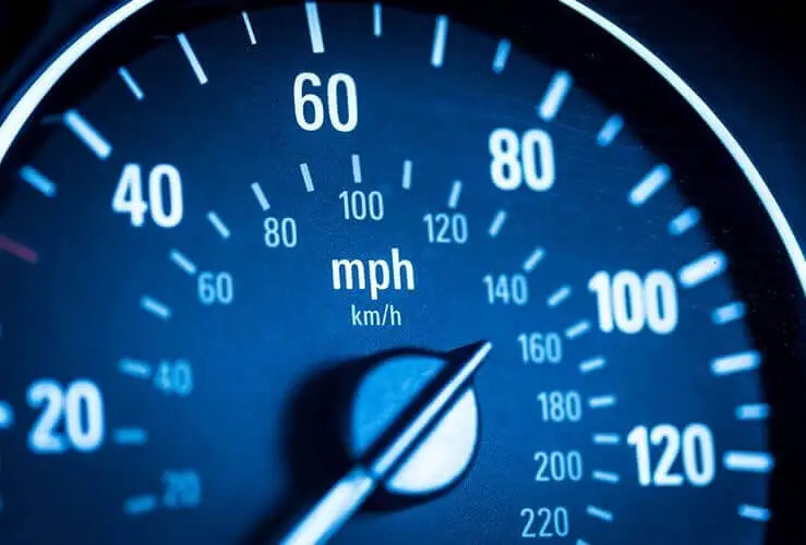 image of car speedometer